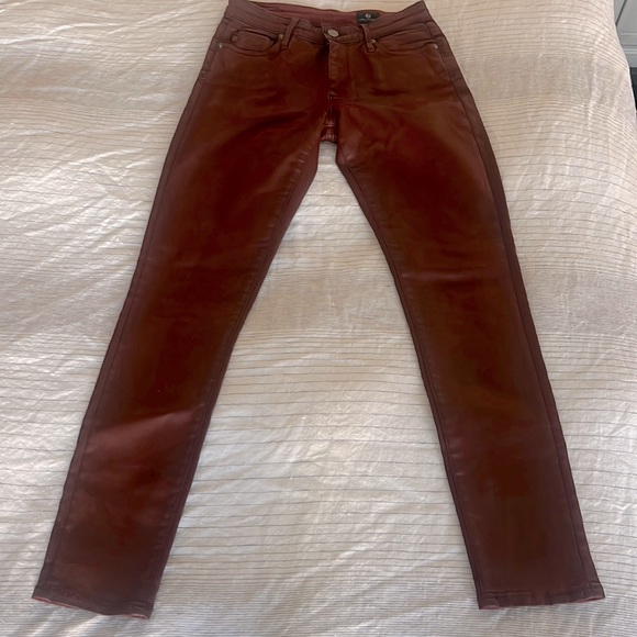 NWOT AG Farrah Skinny Ankle Coated Jeans sz 26 Rust Colored $285 current retail - Picture 1 of 5